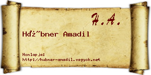 Hübner Amadil névjegykártya
